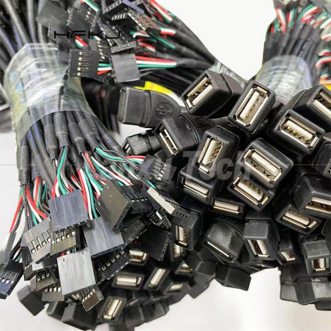 사용자 정의 USB 2.0 타입 A 여성 플러그 헤더 5 핀 듀폰 커넥터 와이어 메인보드 케이블 5