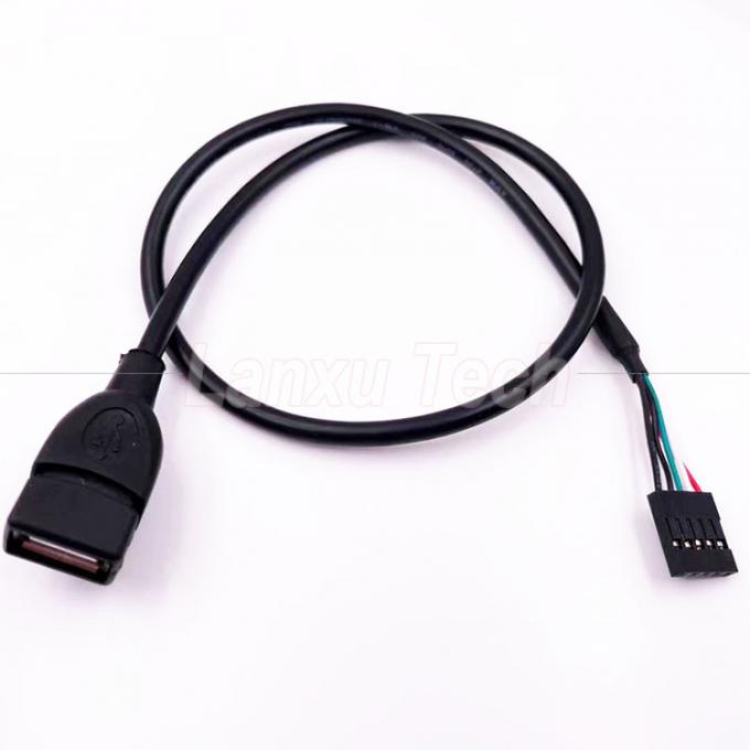 사용자 정의 USB 2.0 타입 A 여성 플러그 헤더 5 핀 듀폰 커넥터 와이어 메인보드 케이블 3