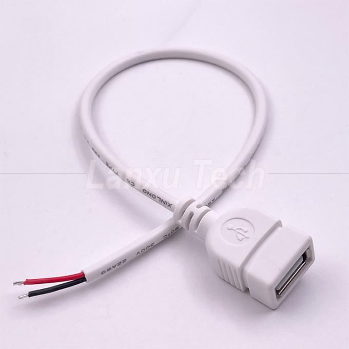 5V 하얀 USB 여자 열기 맨 와이어 LED 스트립을 위한 피그테일 끝 케이블 1