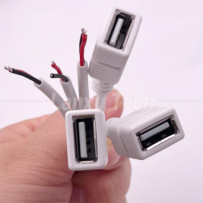 5V 하얀 USB 여자 열기 맨 와이어 LED 스트립을 위한 피그테일 끝 케이블 5