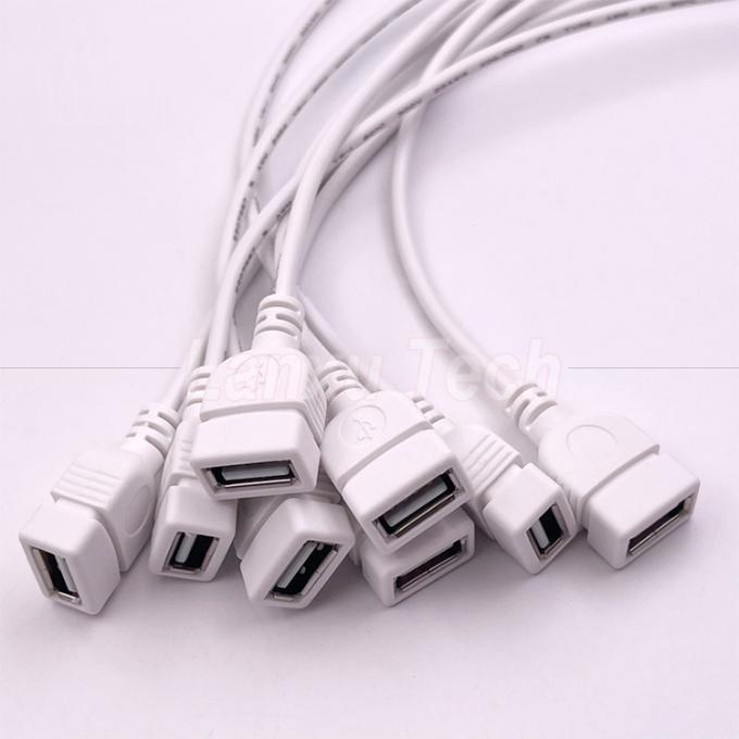 5V 하얀 USB 여자 열기 맨 와이어 LED 스트립을 위한 피그테일 끝 케이블 3