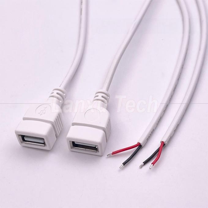 5V 하얀 USB 여자 열기 맨 와이어 LED 스트립을 위한 피그테일 끝 케이블 4