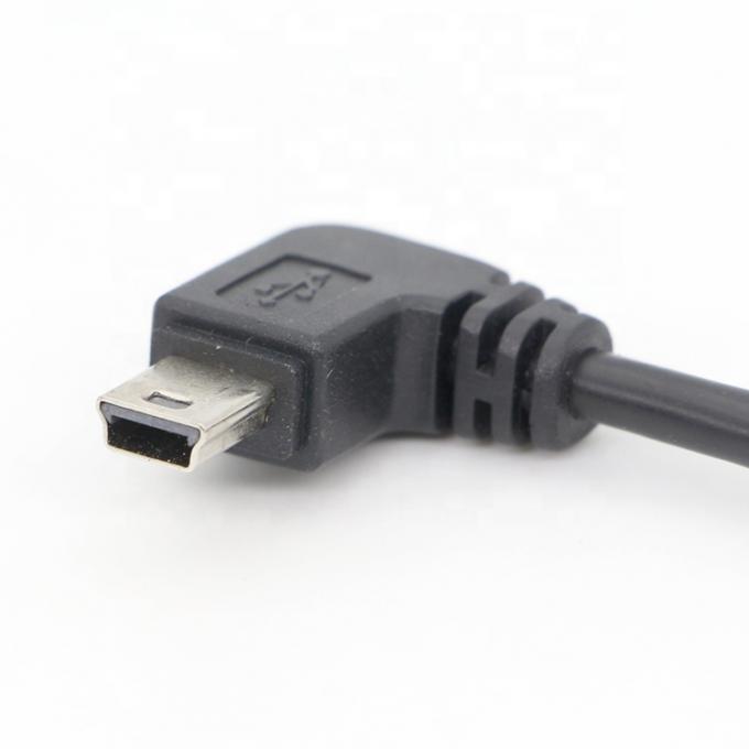스크루 잠금 90도 오른쪽 각 남성에서 여성 미니 USB 패널 마운트 확장 케이블 5