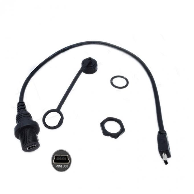 미니 USB 남성에서 마이크로 USB 여성 방수 확장 케이블 자동차 트럭 보트 오토바이 컴퓨터에 대한 플러시 마운트 패널 1