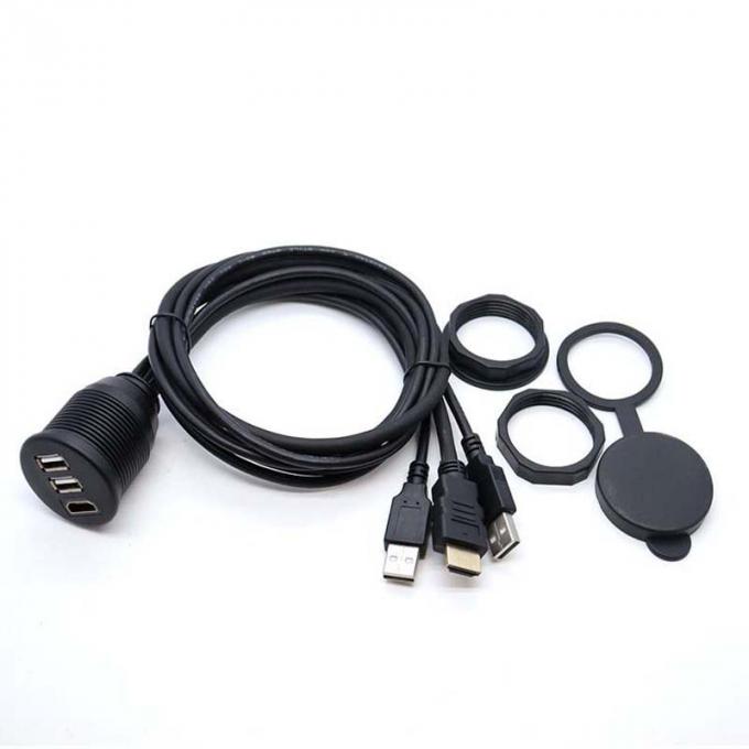 3 포트 USB 2.0 남성 USB 2.0 여성 방수 확장 케이블과 플러시 마운트 패널 3