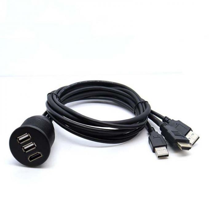 3 포트 USB 2.0 남성 USB 2.0 여성 방수 확장 케이블과 플러시 마운트 패널 2