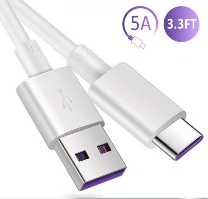Huawei 안드로이드 폰용 고품질 1M 2M 5A 고속 충전 USB에서 C 타입 데이터 충전 케이블 1