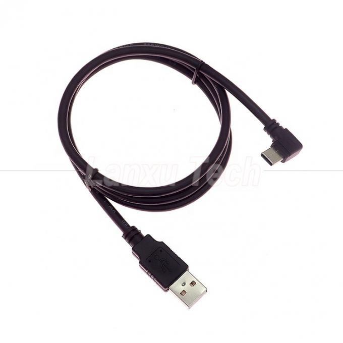 90도 직각 빠른 충전 2A USB 2.0에서 C형 데이터 충전기 확장 케이블 0