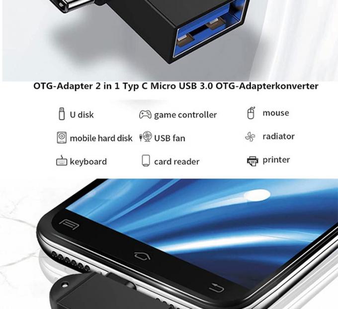 2 in 1 USB3.0 to Micro B Type C USB 컨버터 안드로이드 폰 U 디스크 마우스 2