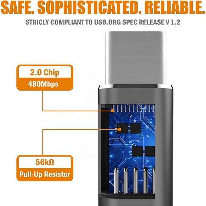 플러그 앤 플레이 금속 셸 마이크로 USB 여성 C 타입 남성 OTG 변환기 어댑터 2
