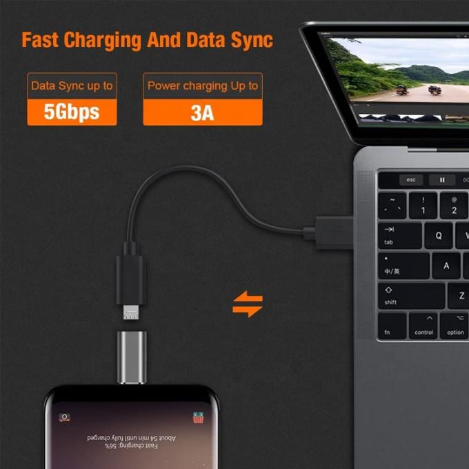 플러그 앤 플레이 금속 셸 마이크로 USB 여성 C 타입 남성 OTG 변환기 어댑터 5