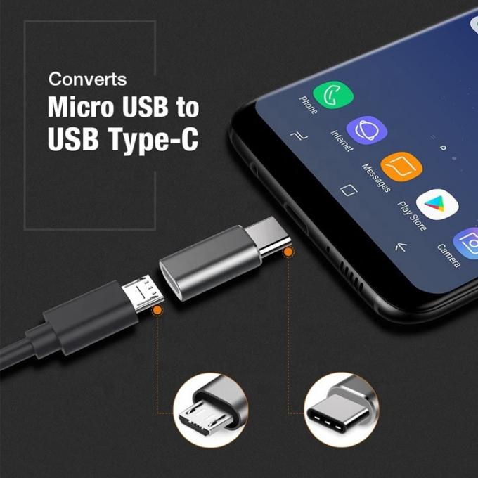 플러그 앤 플레이 금속 셸 마이크로 USB 여성 C 타입 남성 OTG 변환기 어댑터 4