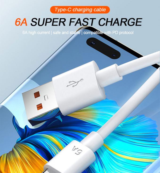초고속 충전 6A형 C형 USB 데이터 충전 케이블 0