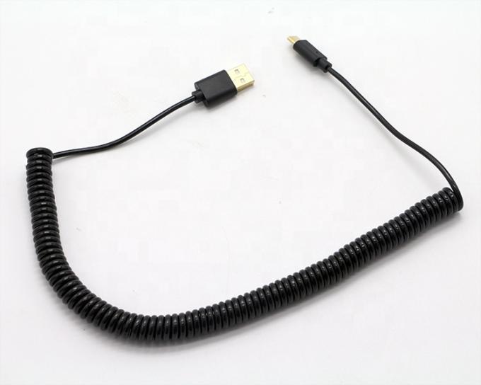 커스텀 1M 2M 3M 빠른 충전 스프링 스파이럴 USB 타입 C 케이블 4