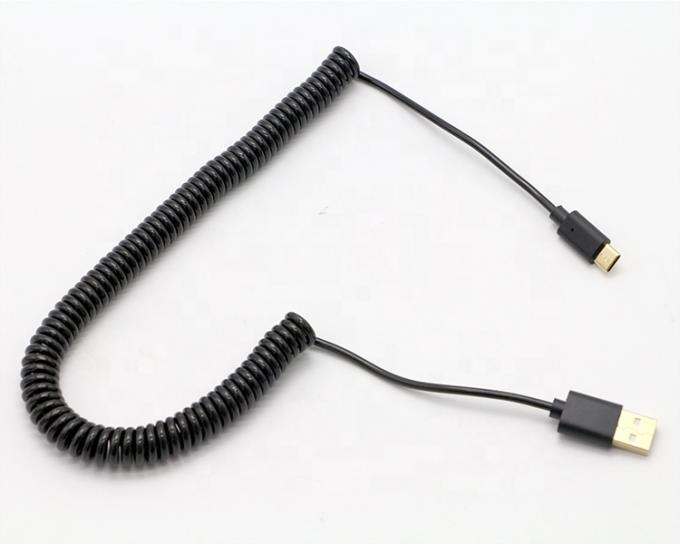 커스텀 1M 2M 3M 빠른 충전 스프링 스파이럴 USB 타입 C 케이블 5