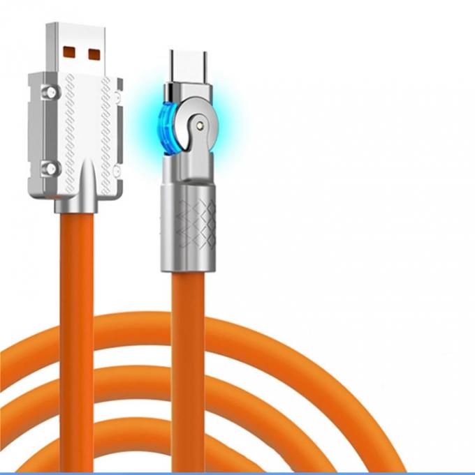 180도 회전 빠른 충전 120w 6A 실리콘 USB 마이크로 C형 케이블 안드로이드 휴대 전화 0