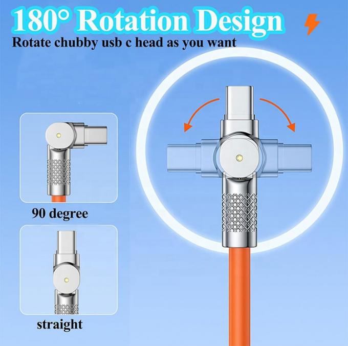 180도 회전 빠른 충전 120w 6A 실리콘 USB 마이크로 C형 케이블 안드로이드 휴대 전화 1