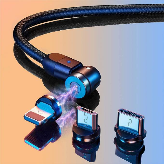 급 충전기 전화 액세서리 540도 회전 3in1 마이크로 타입 C 자기 USB 데이터 충전 케이블 5