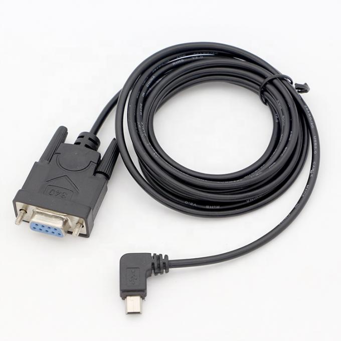 사용자 정의 90도 오른쪽 각 미니 B USB 여자 DB9 RS232 시리즈 케이블 0