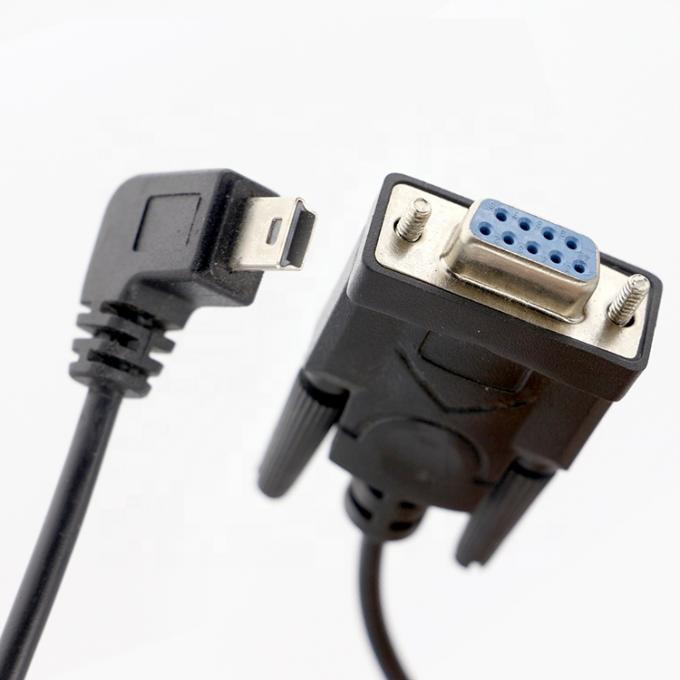 사용자 정의 90도 오른쪽 각 미니 B USB 여자 DB9 RS232 시리즈 케이블 4