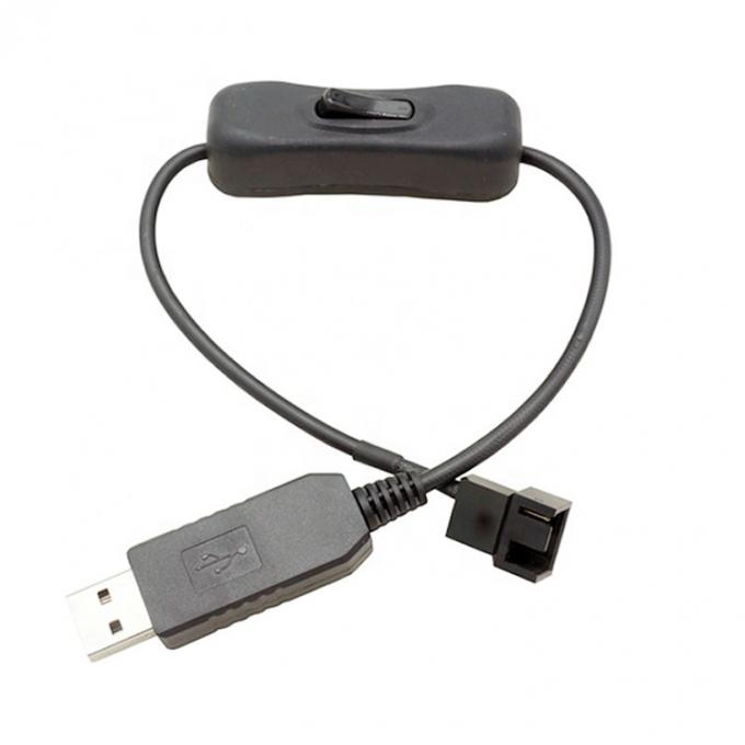 12V 스텝 UP 부스트 USB 3 핀 4 핀 PWM PC 팬 ON OFF 스위치 전원 어댑터 케이블 4