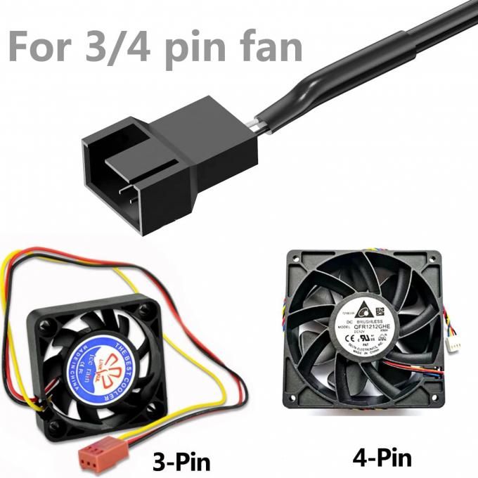 조정 가능한 USB 5V 스텝 업 DC 12V 3 핀 4 핀 커넥터 팬 속도 컨트롤러 전원 어댑터 케이블 PC 냉각 팬 4