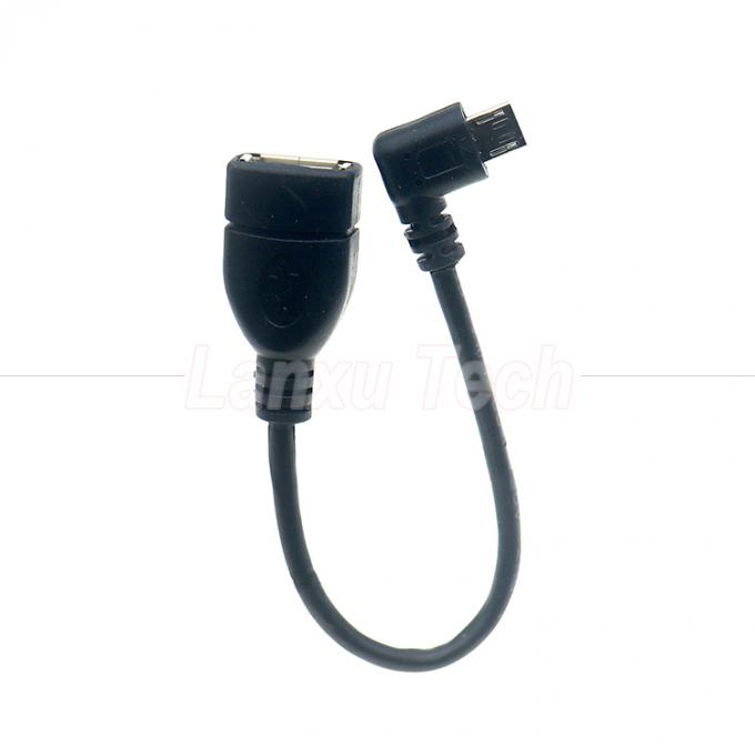 휴대용 짧은 90도 오른쪽 각 마이크로 V8 USB 여성 소켓 OTG 어댑터 케이블 전화 노트북 0