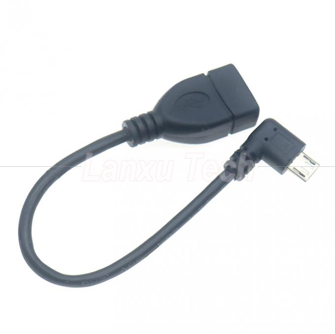 휴대용 짧은 90도 오른쪽 각 마이크로 V8 USB 여성 소켓 OTG 어댑터 케이블 전화 노트북 4