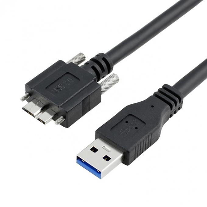 슈퍼 스피드 데이터 5Gbps 스크루 잠금 패널 마운트 마이크로 B 3.0에서 USB 3.0 A 확장 케이블 3