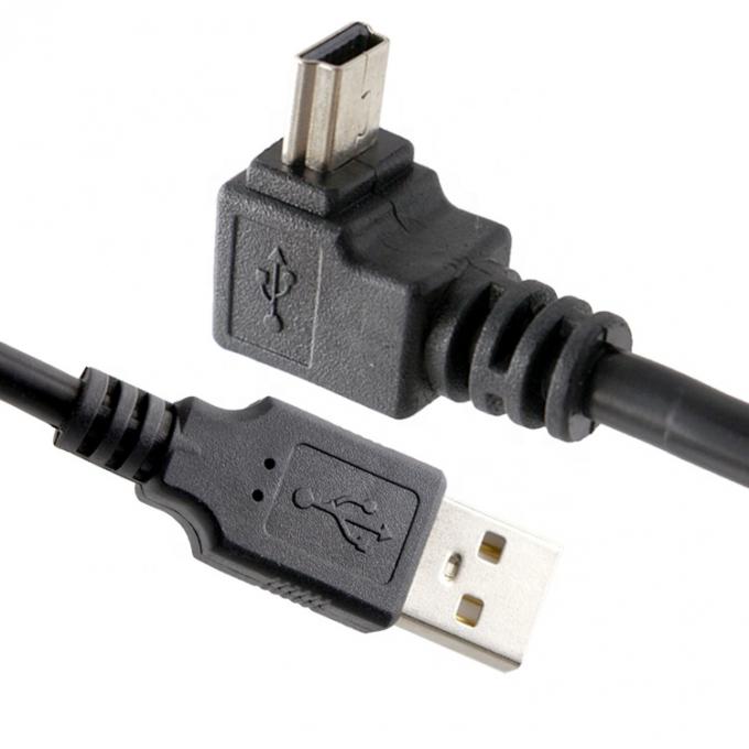 90도 오른쪽 왼쪽 위 아래 각 미니 USB 데이터 충전 케이블 2
