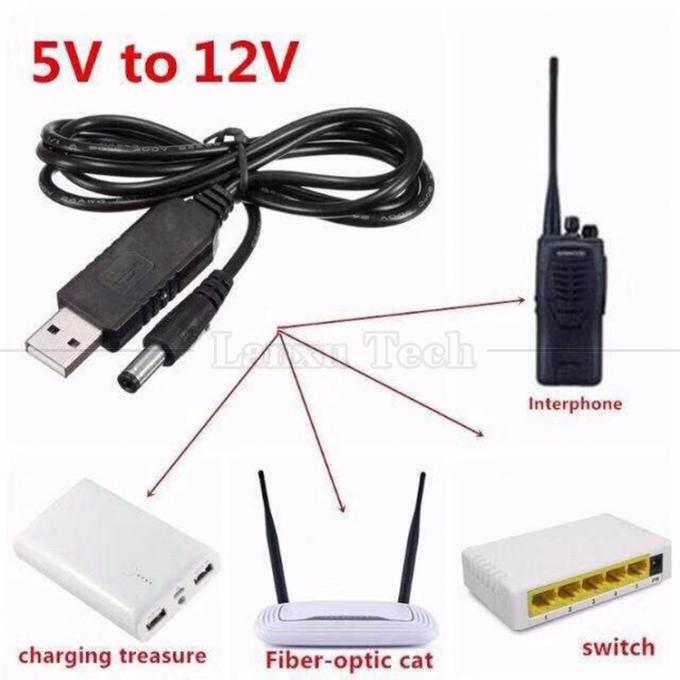 고품질 1m 전력 스텝 업 충전기 5.5x2.1mm DC 5V ~ 12V 와이파이 라우터 USB 전원 케이블 3