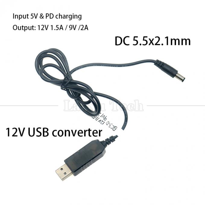 QC3.0 QC2.0 QC 충전 큰 출력 12V 1.5A 9V 2A 5V에서 12V USB 충전 케이블 라우터 LED 스트립 3