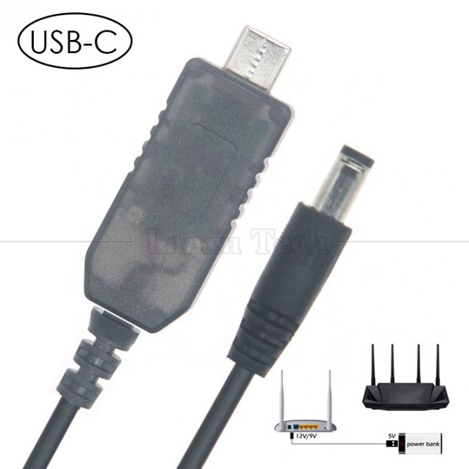 USB 타입 C에서 DC 5.5x2.1mm 8.4v 7.4v 6v 4.5v 3.6v 3v 2.4v 9v 12v Wifi 라우터 LED 라이트 스트립 회로 출력 케이블 5