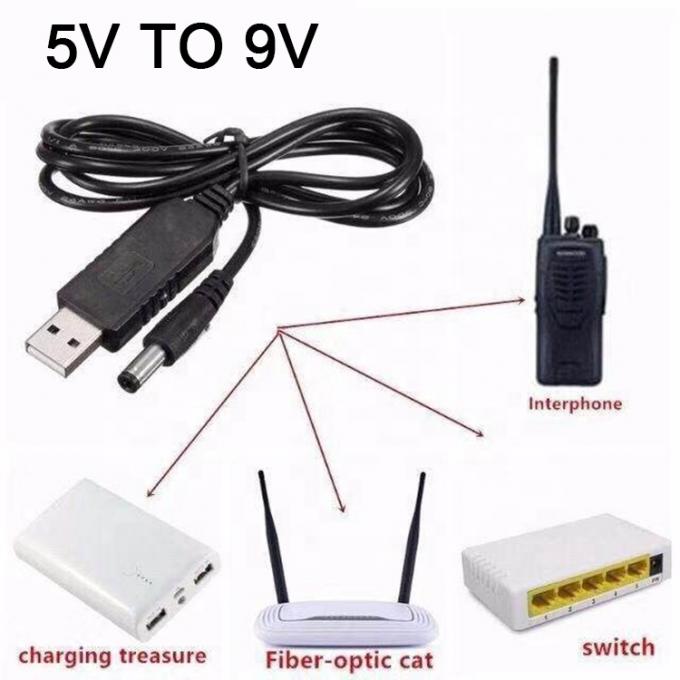 고품질 부스터 5V USB에서 9V DC 5.5x2.1mm 스텝 업 변환기 전원 충전 케이블 1