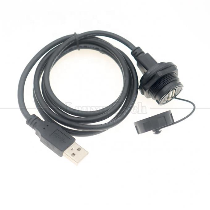 방수 남성에서 여성 패널 마운트 USB 타입 A 포트 커넥터 확장 케이블 1
