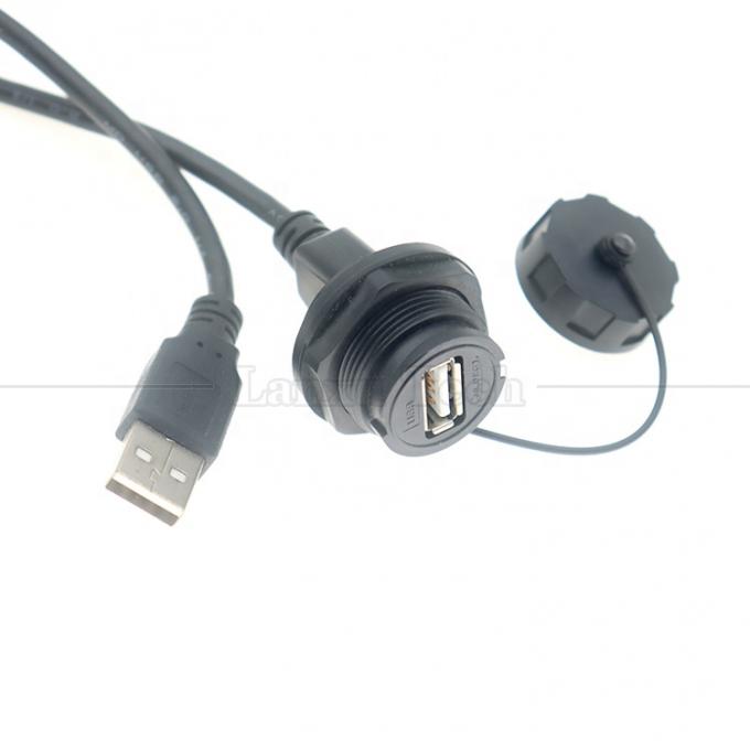 방수 남성에서 여성 패널 마운트 USB 타입 A 포트 커넥터 확장 케이블 2