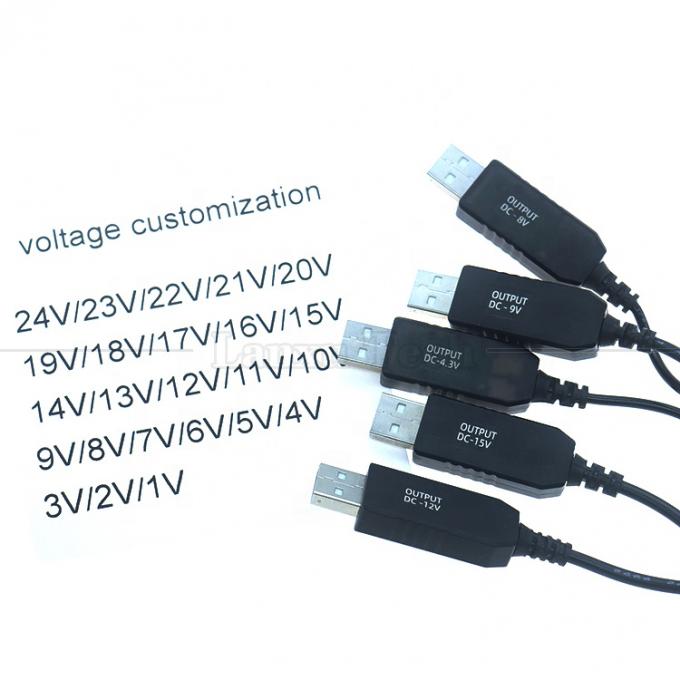 사용자 정의 전압 15V 12V 10V 9V 4V 3V USB에서 DC 마이크로 타입 C 충전 케이블 라우터 카메라 LED 라이트 워키 토키 GPS 1
