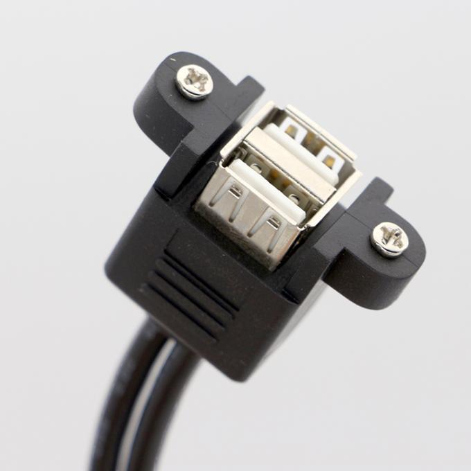 스크루 잠금 0.5M 1M 남성에서 여성으로 듀얼 USB 2.0 패널 마운트 확장 케이블 5
