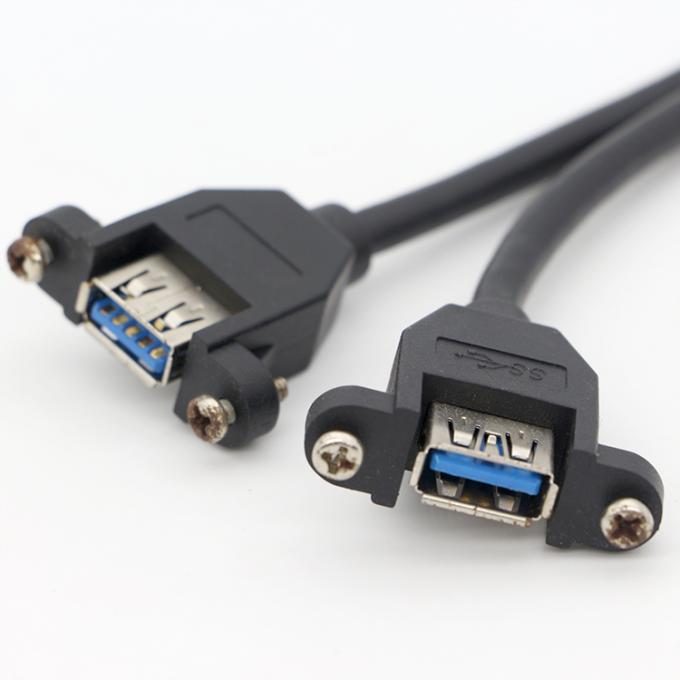 OEM 스크루 잠금 스터드 듀얼 USB 3.0 타입 A 여성 패널 마운트 케이블 2