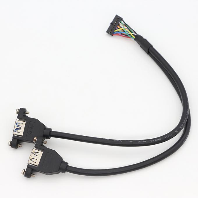 OEM 스크루 잠금 스터드 듀얼 USB 3.0 타입 A 여성 패널 마운트 케이블 5