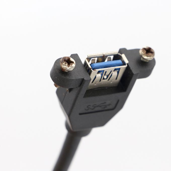 OEM 스크루 잠금 스터드 듀얼 USB 3.0 타입 A 여성 패널 마운트 케이블 3