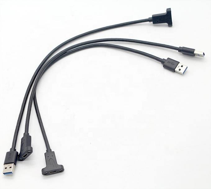 스크루 잠금 스드 USB 3.0 USB 유형 C 3.1 여성 패널 마운트 USB 3.0 확장 케이블 1