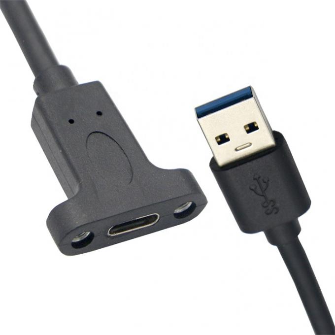스크루 잠금 스드 USB 3.0 USB 유형 C 3.1 여성 패널 마운트 USB 3.0 확장 케이블 2