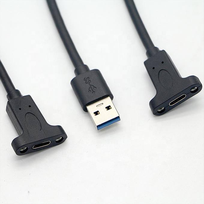 스크루 잠금 스드 USB 3.0 USB 유형 C 3.1 여성 패널 마운트 USB 3.0 확장 케이블 5