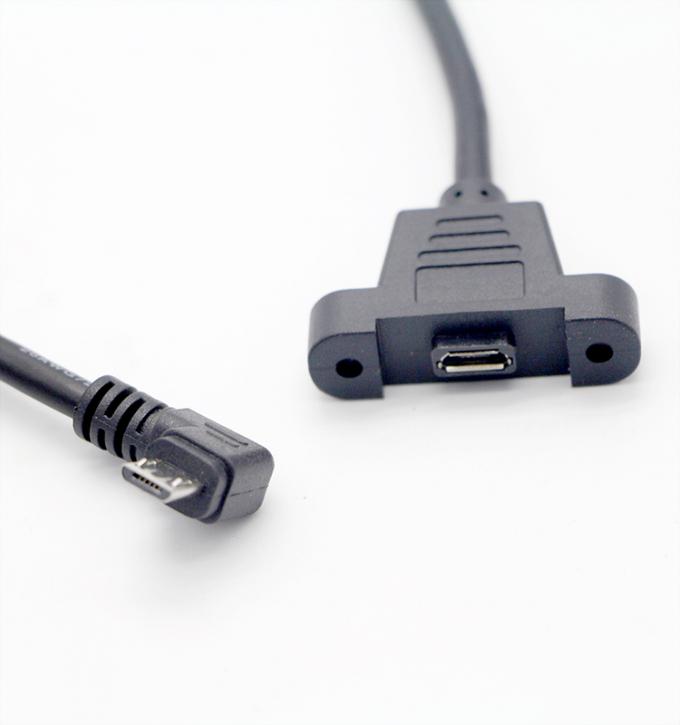 CUSTOM 0.3M 1M 90도 위아래 왼쪽 오른쪽 각 스크루 마이크로 패널 마운트 USB 확장 케이블 4