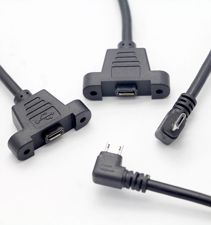 CUSTOM 0.3M 1M 90도 위아래 왼쪽 오른쪽 각 스크루 마이크로 패널 마운트 USB 확장 케이블 3