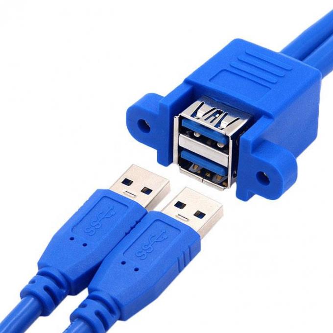듀얼 타입 A 남성에서 여성 패널 마운트 USB 3.0 확장 케이블 1