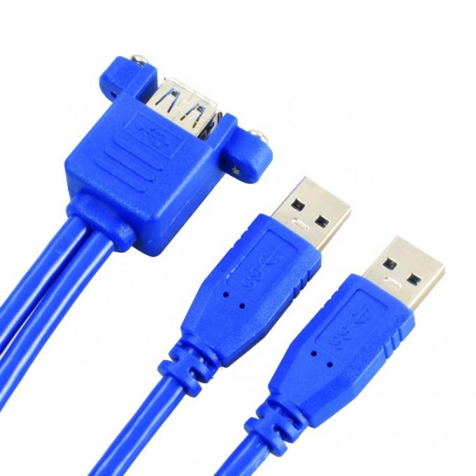 듀얼 타입 A 남성에서 여성 패널 마운트 USB 3.0 확장 케이블 4