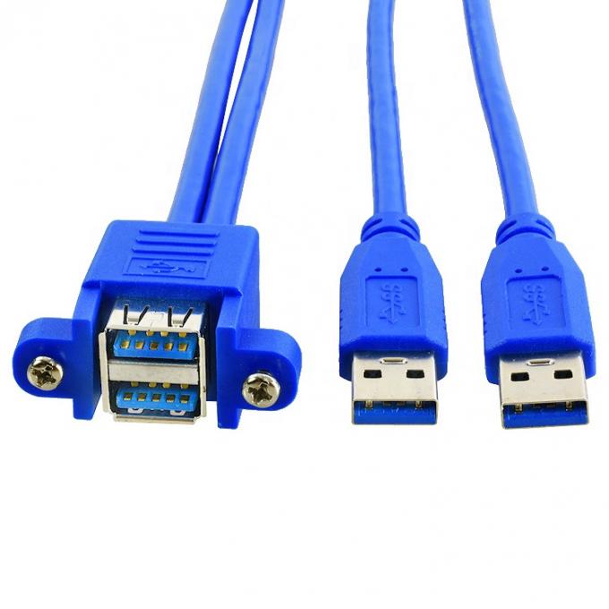 듀얼 타입 A 남성에서 여성 패널 마운트 USB 3.0 확장 케이블 3