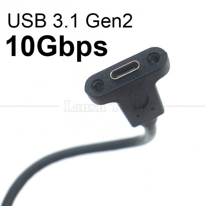 커스터마이징 USB3.1 Gen2 스크루 잠금 스터드 USB 타입 C 3.1 패널 마운트 확장 케이블 3